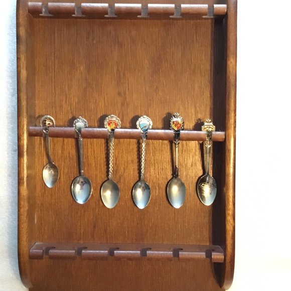 Accents Vintage Wooden Souvenir Spoon Rack W 6 Spoons Poshmark
